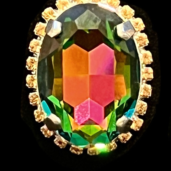 Rodrigo Otazu Aurora Borealis Swarovski Crystal Earrings, NWT, silver setting - Picture 2 of 6